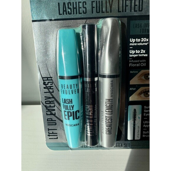 Beauty Evolved Lashes Fully Lifted 3pc Mascara set Lengthening NEW Ultra Black - Picture 3 of 7
